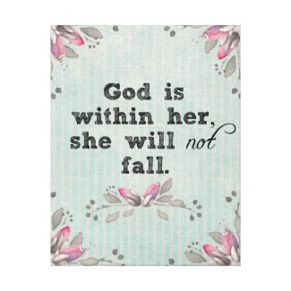 God is Within Her Bible Verse Canvas Print