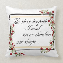 God Keep Israel Floral Pillow