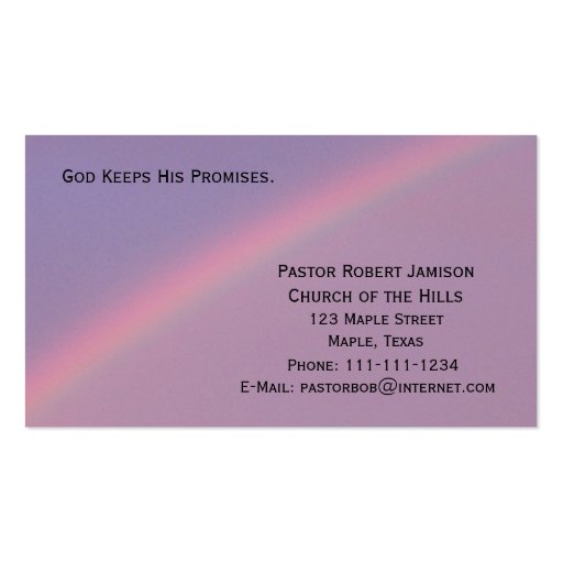 God Keeps His Promises Religious Business Card (front side)