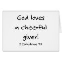 God loves a cheerful giver! cards by TheCatholicShop God loves a cheerful giver! cards