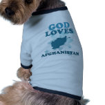 God Loves Afghanistan Dog Tshirt