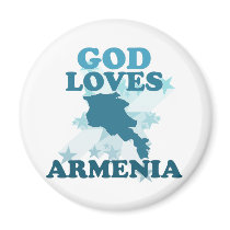 God Loves Armenia Refrigerator Magnet