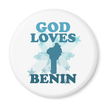 God Loves Benin Refrigerator Magnet