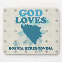 God Loves Bosnia Herzegovina Mousepad