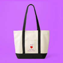 God Loves Christian Working Moms Tote bags