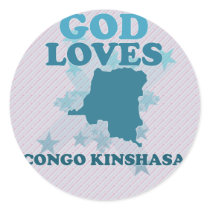 God Loves Congo Kinshasa Round Stickers