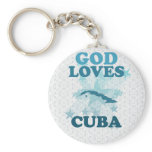 God Loves Cuba Key Chain