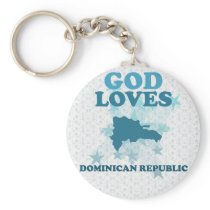God Loves Dominican Republic Keychains