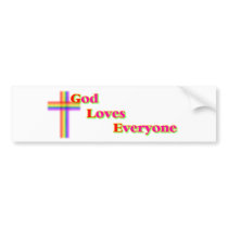God Loves Everyone Bumper Sticker bumper stickers by milwaukeemcc God Loves Everyone Bumper Sticker bumper stickers