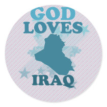God Loves Iraq Round Sticker