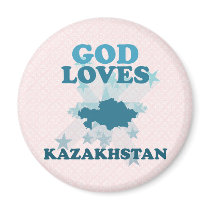 God Loves Kazakhstan Fridge Magnet