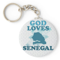 God Loves Senegal Keychain