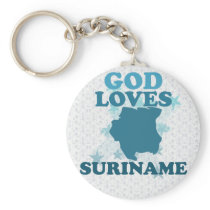 God Loves Suriname Key Chains