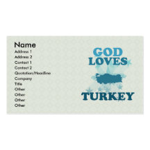 God Loves Turkey Business Card Template
