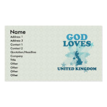 God Loves United Kingdom Business Card