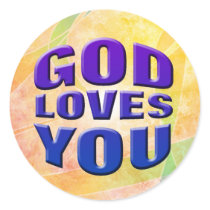 God Loves You #2 Round Sticker