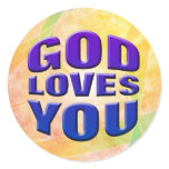 God Loves You #2 Round Sticker