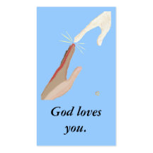 God loves you, Energy and Multi-racial Hands Cards Business Card Template
