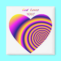 God Loves You w/heart magnets by Artists4God God Loves You w/heart magnets