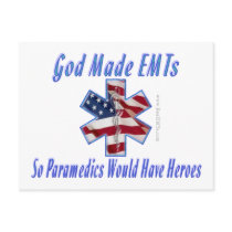 God Made EMTs card postcards