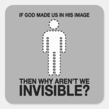 god made us in his image, why aren't we invisible? sticker