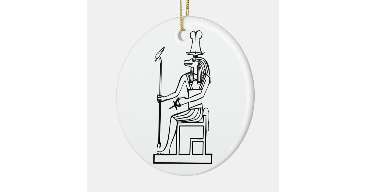 God of water, Egyptian hieroglyph Ceramic Ornament Zazzle