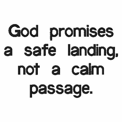 God promises a safe landing - Embroidered Shirt by christian_stickers