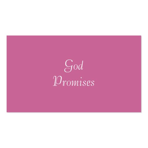 God Promises on Comfort Business Card Templates (back side)