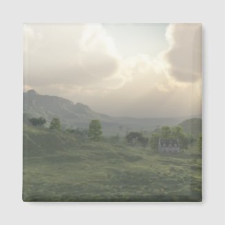 God Rays Over the Moors Fridge Magnet