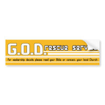 GOD Rescue Service Christian bumper sticker bumper stickers