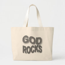 God Rocks Checkered Tote Bags