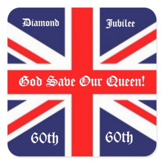 God Save Our Queen!-60 years/British Flag sticker