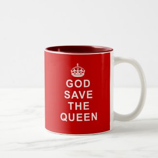 God Save the Queen Tshirts, Bags, Gifts Two-Tone Coffee Mug