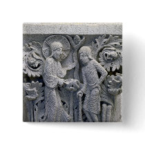 God telling Adam to work the land Pinback Button