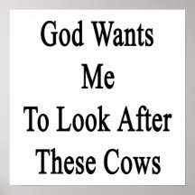 God Wants Me To Look After These Cows Poster