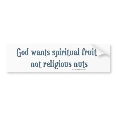 God Wants Religious Fruits Bumperstickers Bumper Stickers by ironydesign