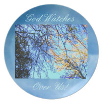 GOD WATCHES OVER US! DINNER PLATES