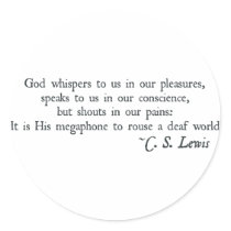 God Whispers to us in our Pleasures stickers