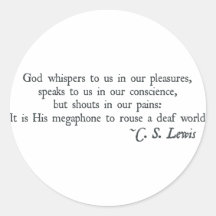 God Whispers to us in our Pleasures Stickers