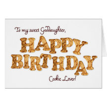 Goddaughter, a Birthday card for a cookie lover