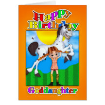 Goddaughter Birthday Card - With Cutie Pie Longsto
