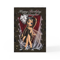 Goddaughter Birthday card with moonies Fall fairy