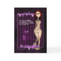 Goddaughter Funky Modern Birthday Card with Rag Do by moonlake Goddaughter Funky Modern Birthday Card with Rag Do