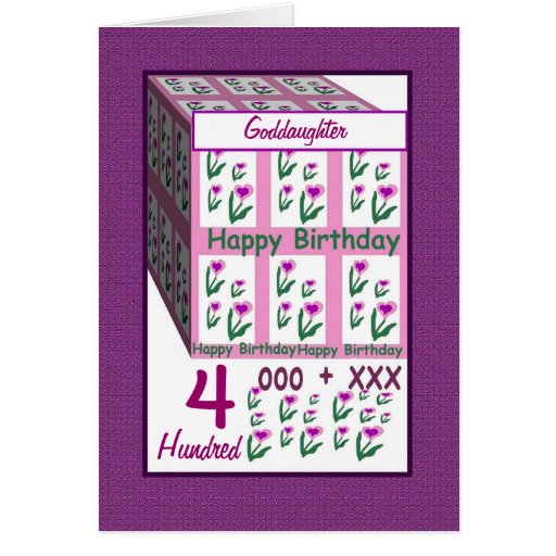 GODDAUGHTER - Happy 4th Birthday Greeting Card