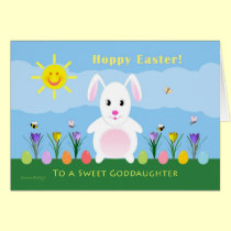 Goddaughter Hoppy Easter - Easter Bunny cards