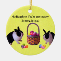 Goddaughter, You're somebunny eggstra special! Christmas Tree Ornaments