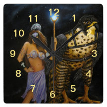 Goddess Acrylic Painting Wall Clock Square