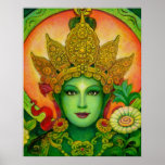 Goddess Green Tara's Face Poster