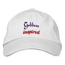 Goddess inspired embroidered hats
