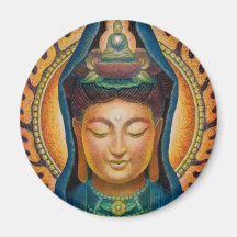 Goddess Kuan Yin's Flame Round Magnet